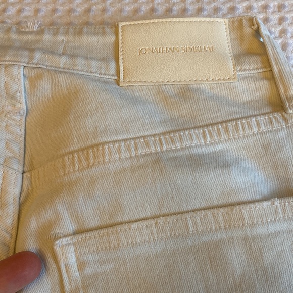NEW! JONATHAN SIMKHAI Size 27 RIVER HIGH-RISE STRAIGHT Jean 2 Tone White Blue - Picture 16 of 17